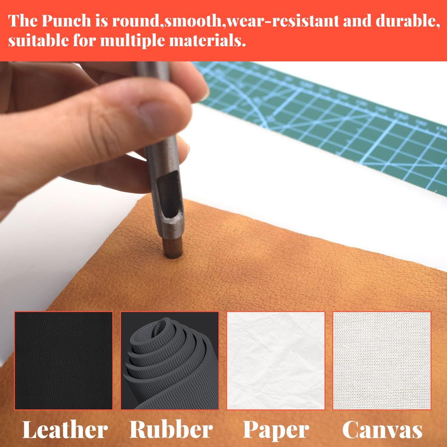 Kit 9 Emporte-pièces Pour Cuir - Poinçons Ronds 2.5 à 10mm - Outils Professionnels Maroquinerie Et Bricolage