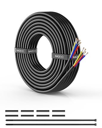NAOEVO 18 Gauge Wire 4 Conductor, 18 Gauge Automotive Wire 12V Cable, 15FT