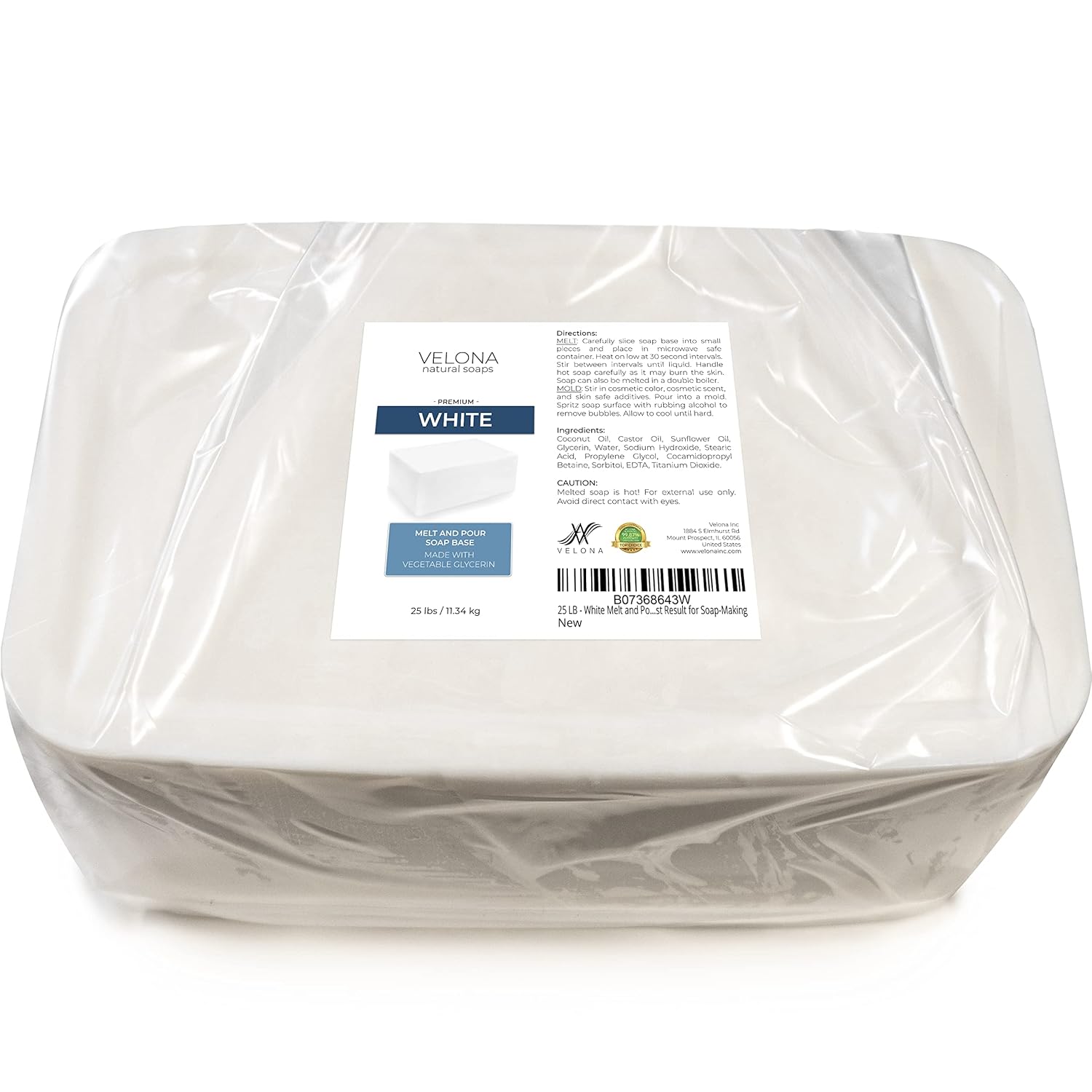 velona 25 LB - White Melt and Pour Soap Base Bulk SLS/SLES free | Natural Bars for The Best Result for Soap-Making