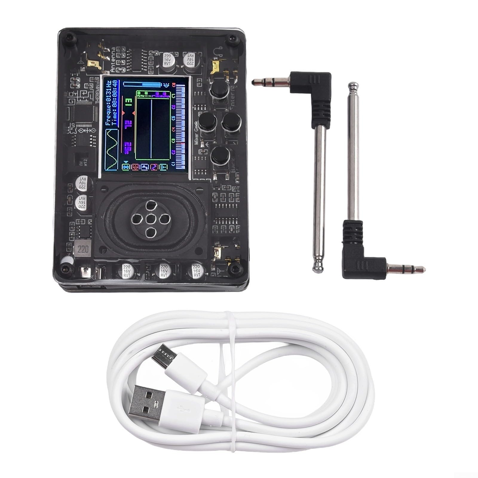 Audio Theremin Vintage Musical Module Electronic Ingenious Instrument Adjustable Voices for OLED with Color Screen Display, Type-C Interface, 98 * 70 * 16mm