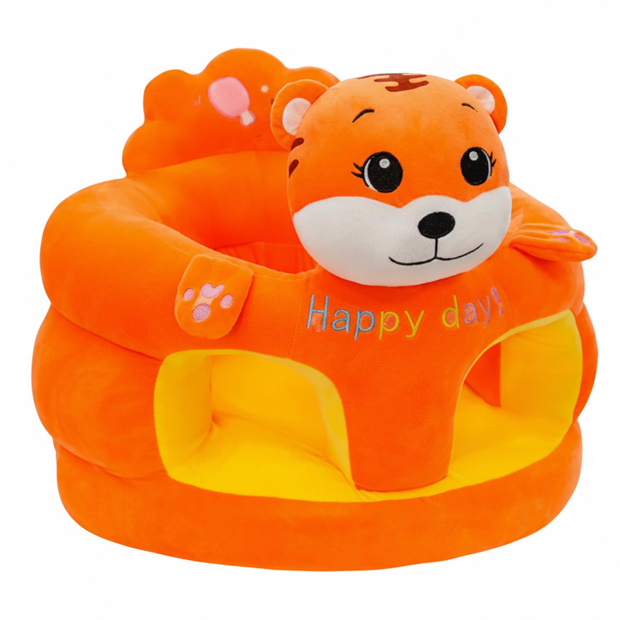 Children's Furniture, Baby Sitting Chair, Orange Tiger Sit Me Up Floor Seat For Baby - Plush Sitting Chair With Anti-tip Base, Support For Infants 3-12 Months