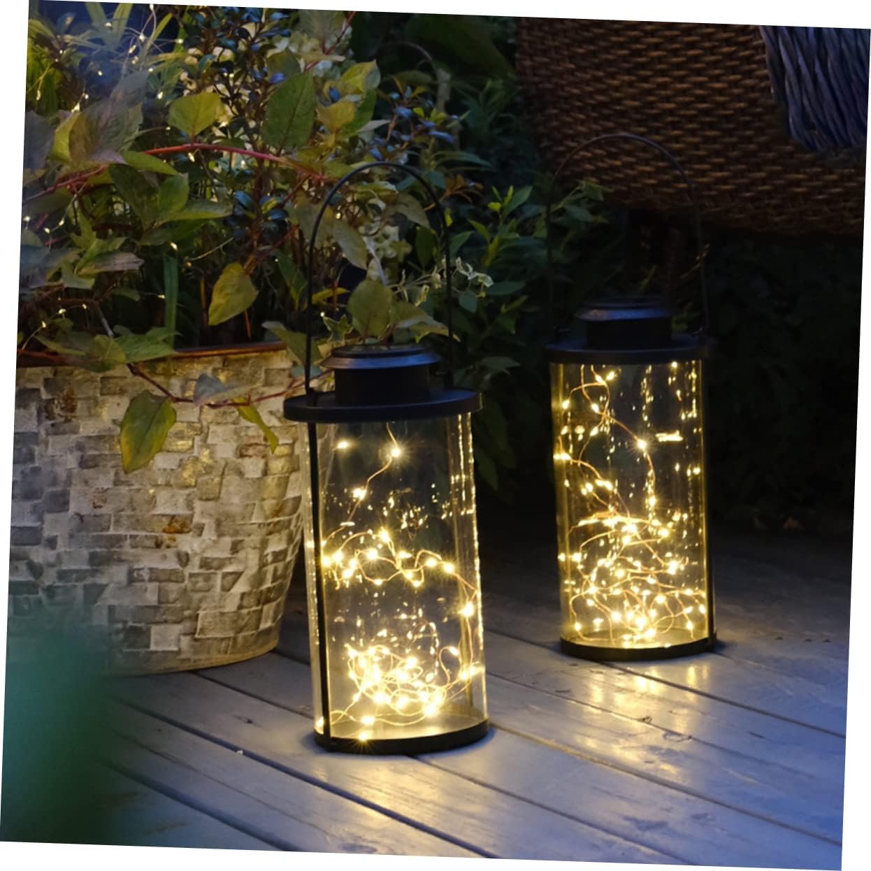LED Solar String Lights Waterproof Decorative Copper Wire Lanterns Outdoor Garden Patio Lighting for Camping 10ft Warm White