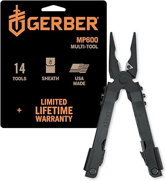 Gerber Gear 07550G1N Needle Nose Pliers Multitool 600 Multi-Plier, Black