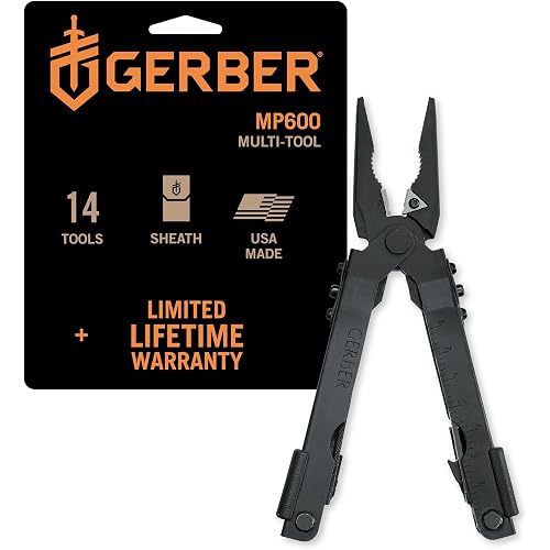 Gerber Gear 07550G1N Needle Nose Pliers Multitool 600 Multi-Plier, Black