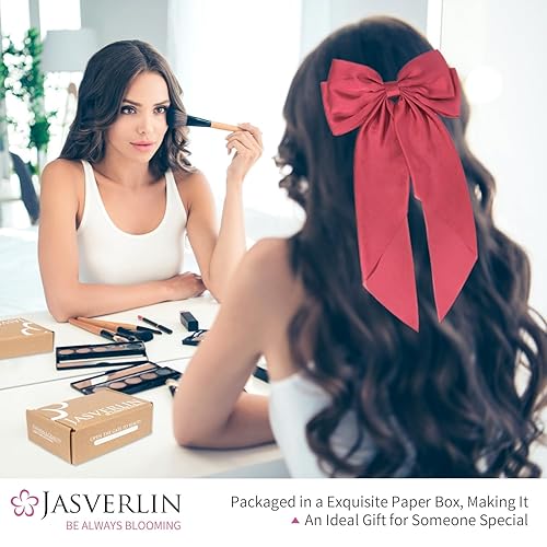 Miniatura 6 de Pinzas de lazo para el cabello sedoso, clip de cinta para el cabello grande para mujeres y niñas, cabello rizado grueso, clip de metal estilo