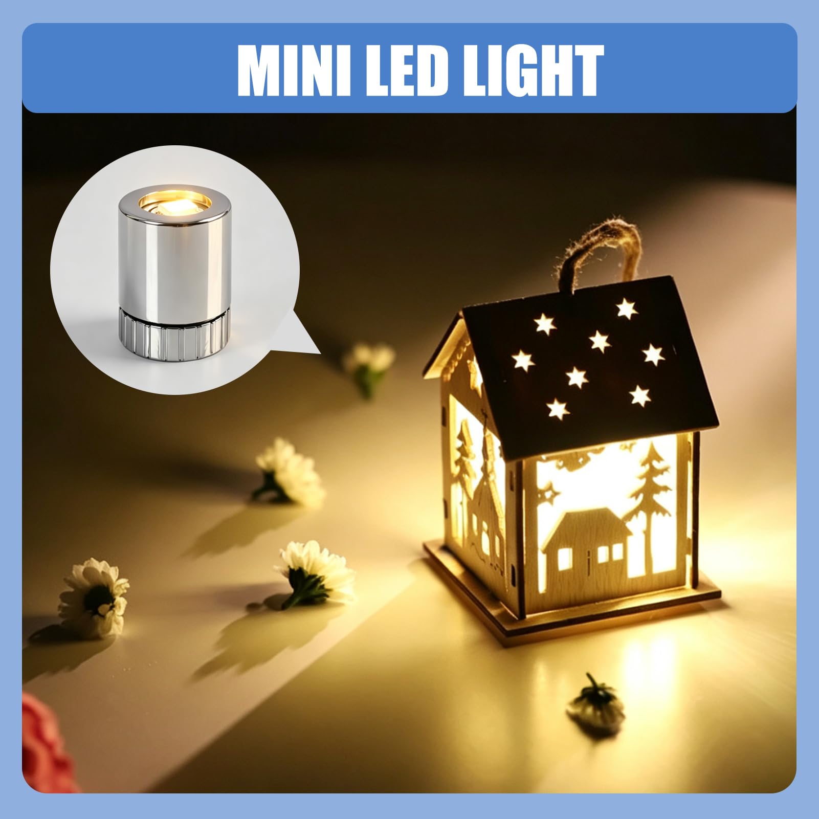 20 pcs Mini Luce LED Blanco Cálido Luci LED,Mini Luces LED con batería,Mini Luz LED Adhesiva, luz Micro LED para Manualidades,Manualidades Hechas a Mano, para Modelos en Modello FAI Da Te — view 5