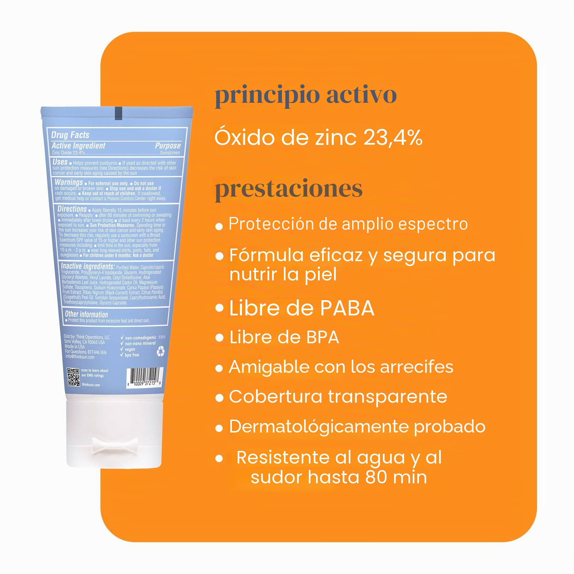 Thinksport Clear Zinc Active Face Lotion SPF 50 59ml
