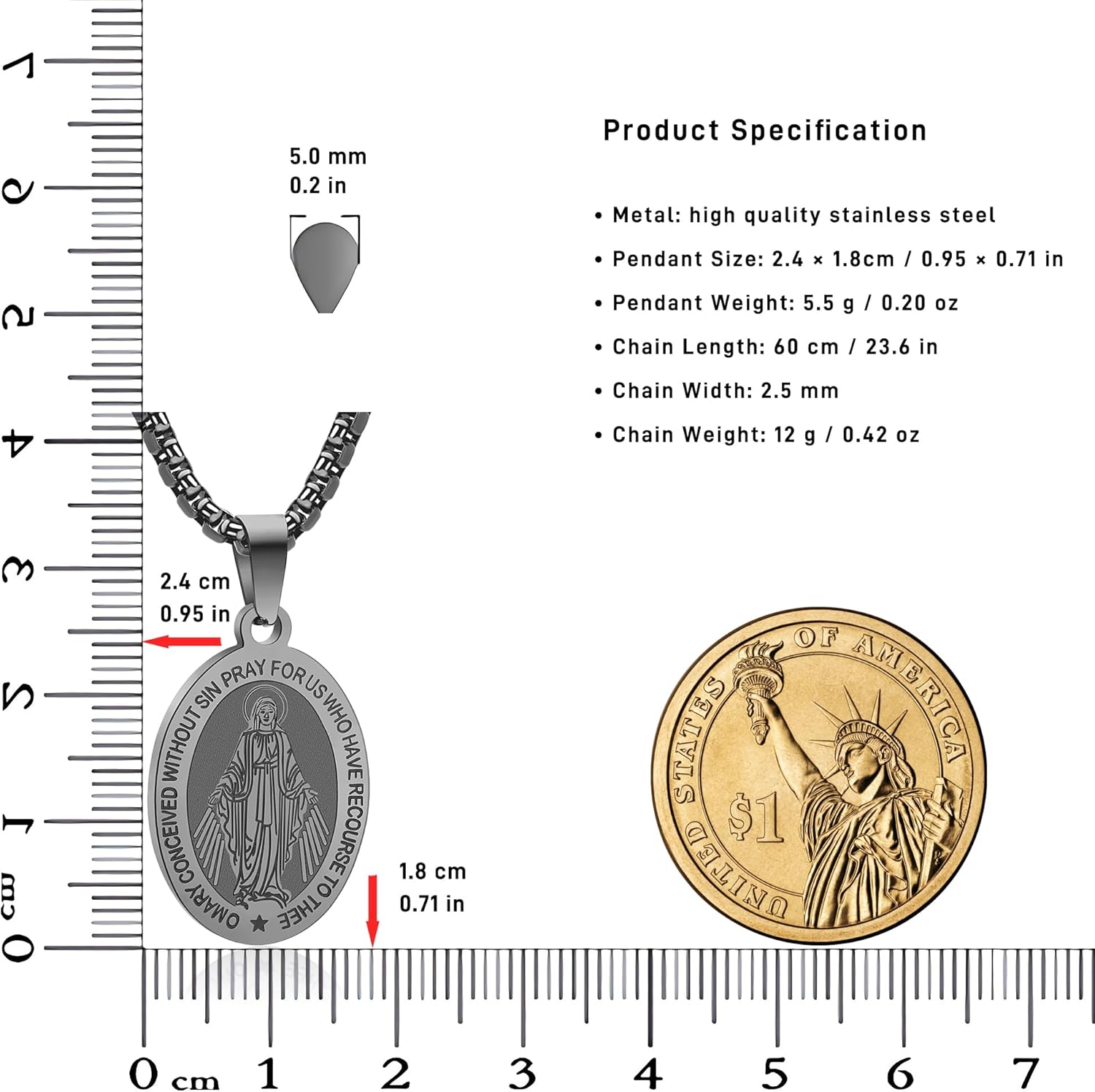 聖メダル ネックレス、聖ミカエル/聖母マリア/聖ラファエル/聖ユダヤ教/聖クリストファー/聖ベネディクト/聖ヨセフ/聖パトリック/聖