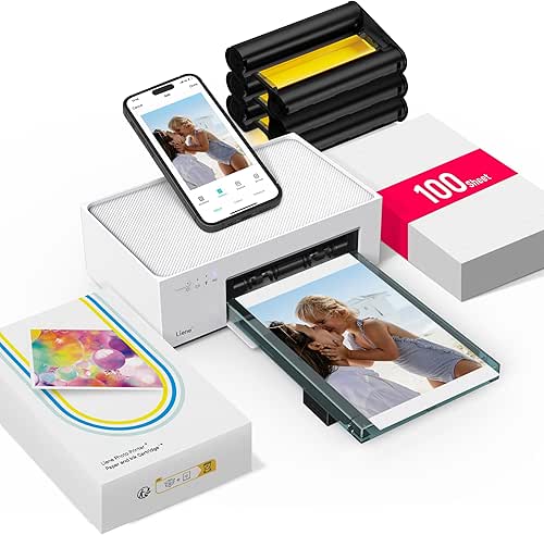 Liene M100 4x6'' Photo Printer, Phone Printer 100 Sheets &