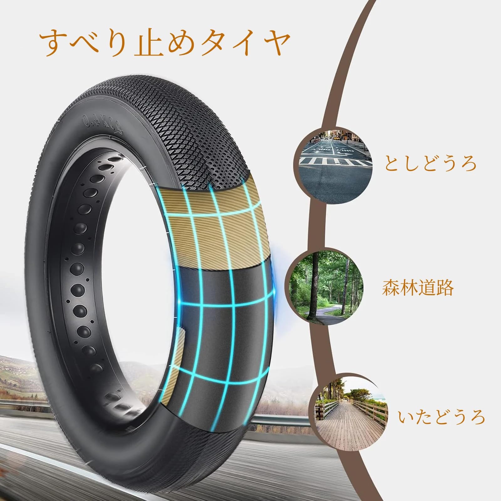 Amazon | 20 X 4.0」タイヤスタッドレス自転車タイヤ110/90-16電動