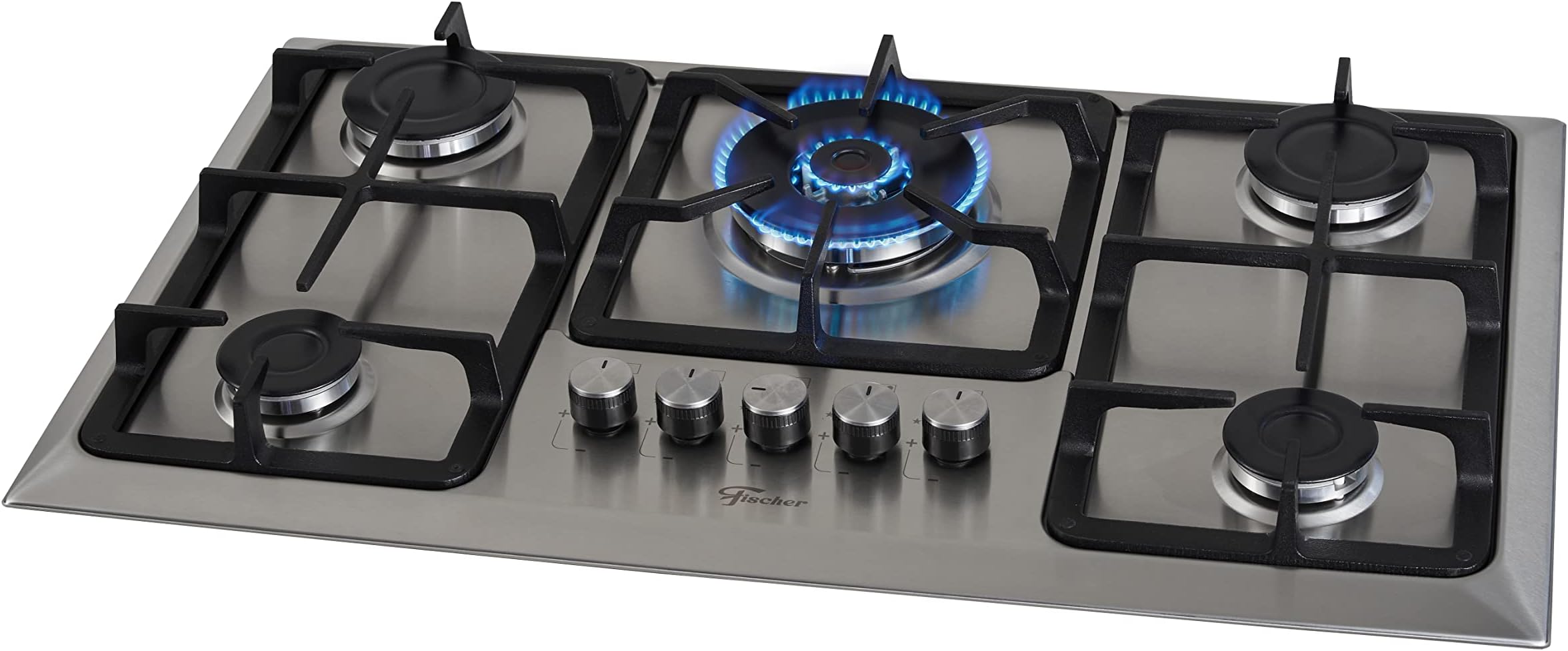 Cooktop 5 bocas Brastemp Gourmand Inox com duplachama e trempe com ...