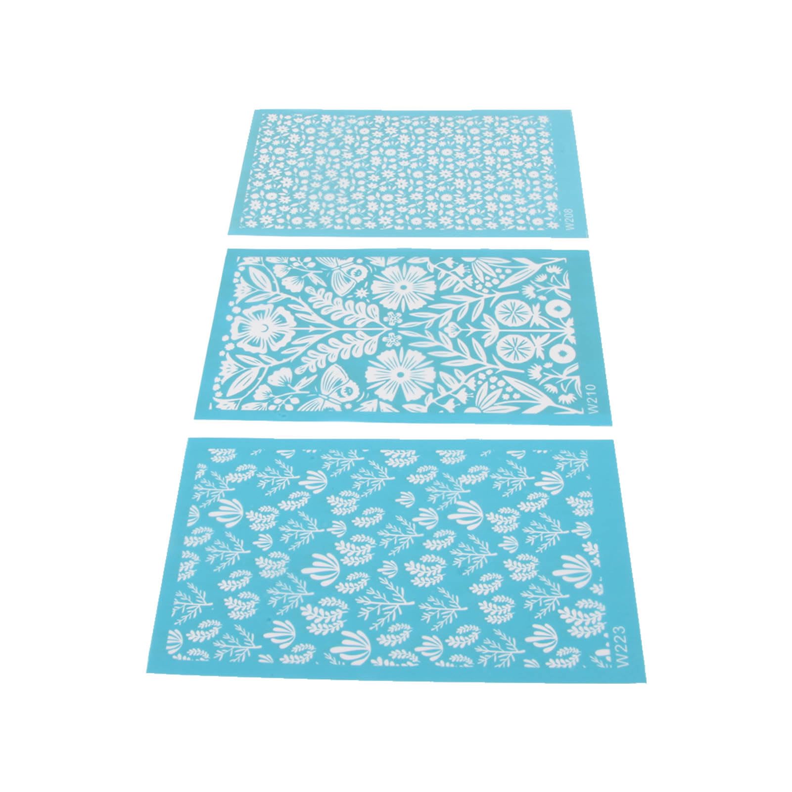 Polymer Clay Silk Screen Stencils Reusable Print Kit for Craft Enthusiasts (208, 210, 223)
