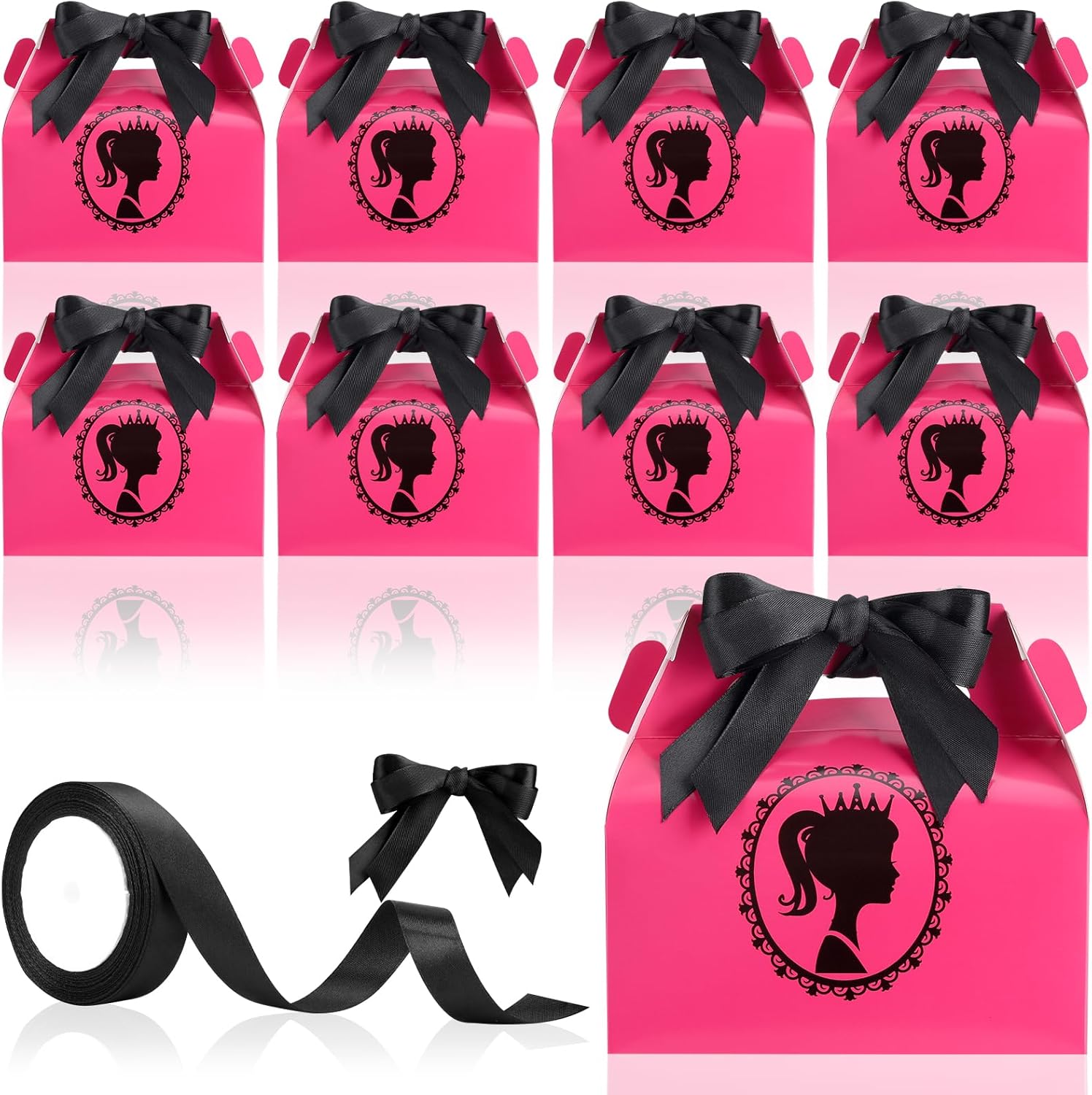 XUWAIDSGN 24 Pack Hot Pink Party Favor Goodies Boxes with