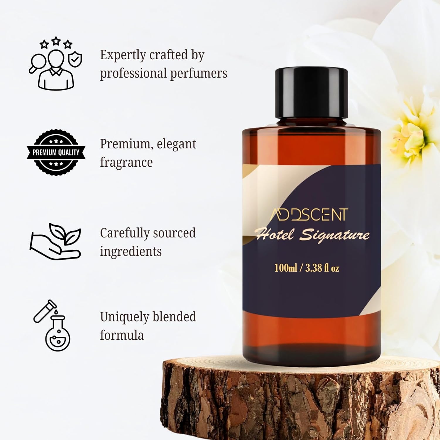 Hotel Signature Fragrance Oil 100ml for Diffuser, Premium Floral and Fruity Aroma for Bedroom Living Office Spa, Smooth, Welcoming Scent with Layered Notes for Calm and Refined Ambience