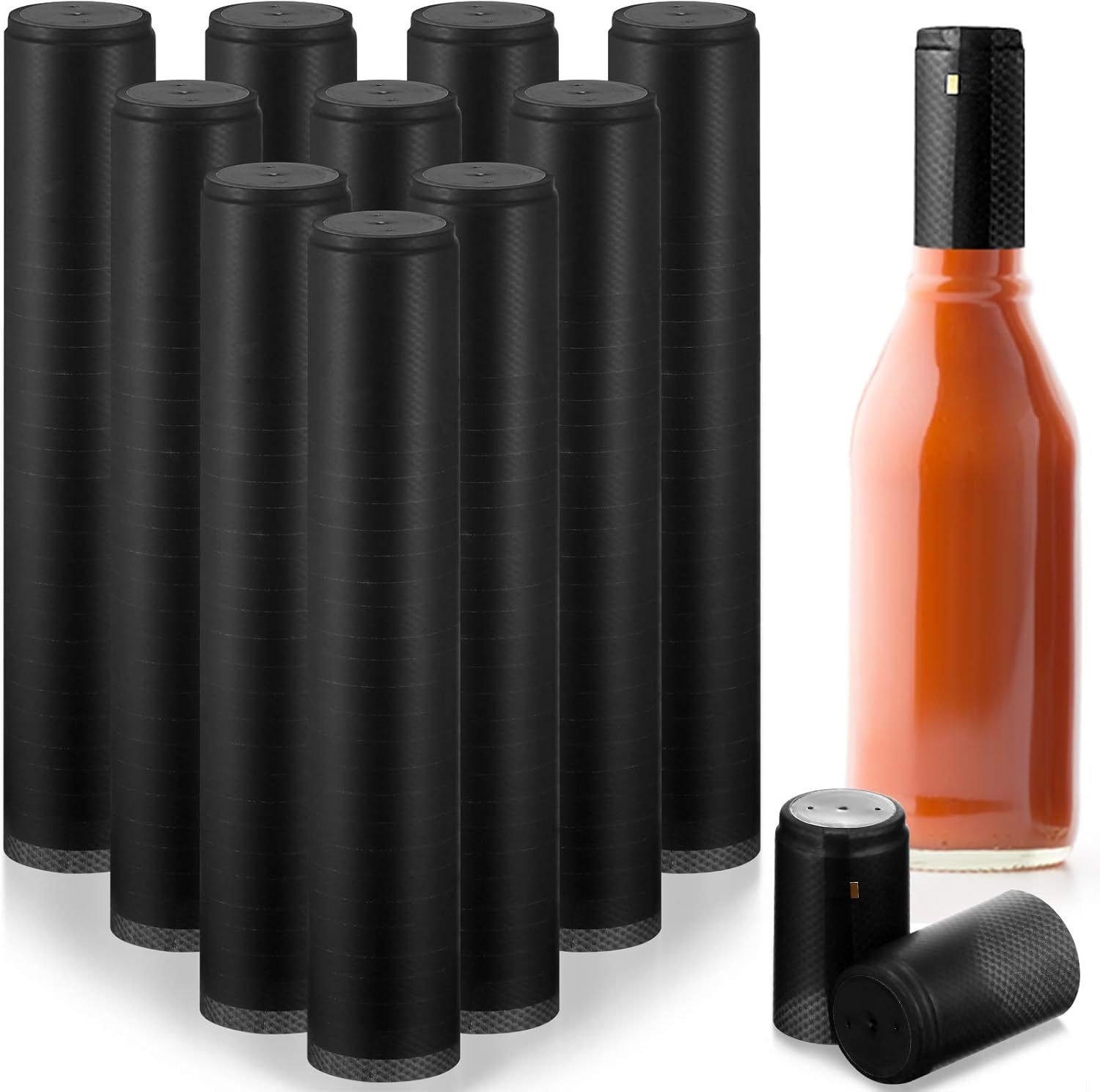 200 Pieces PVC Heat Shrink Capsules Hot Sauce Bottles 28 x 50mm Wine