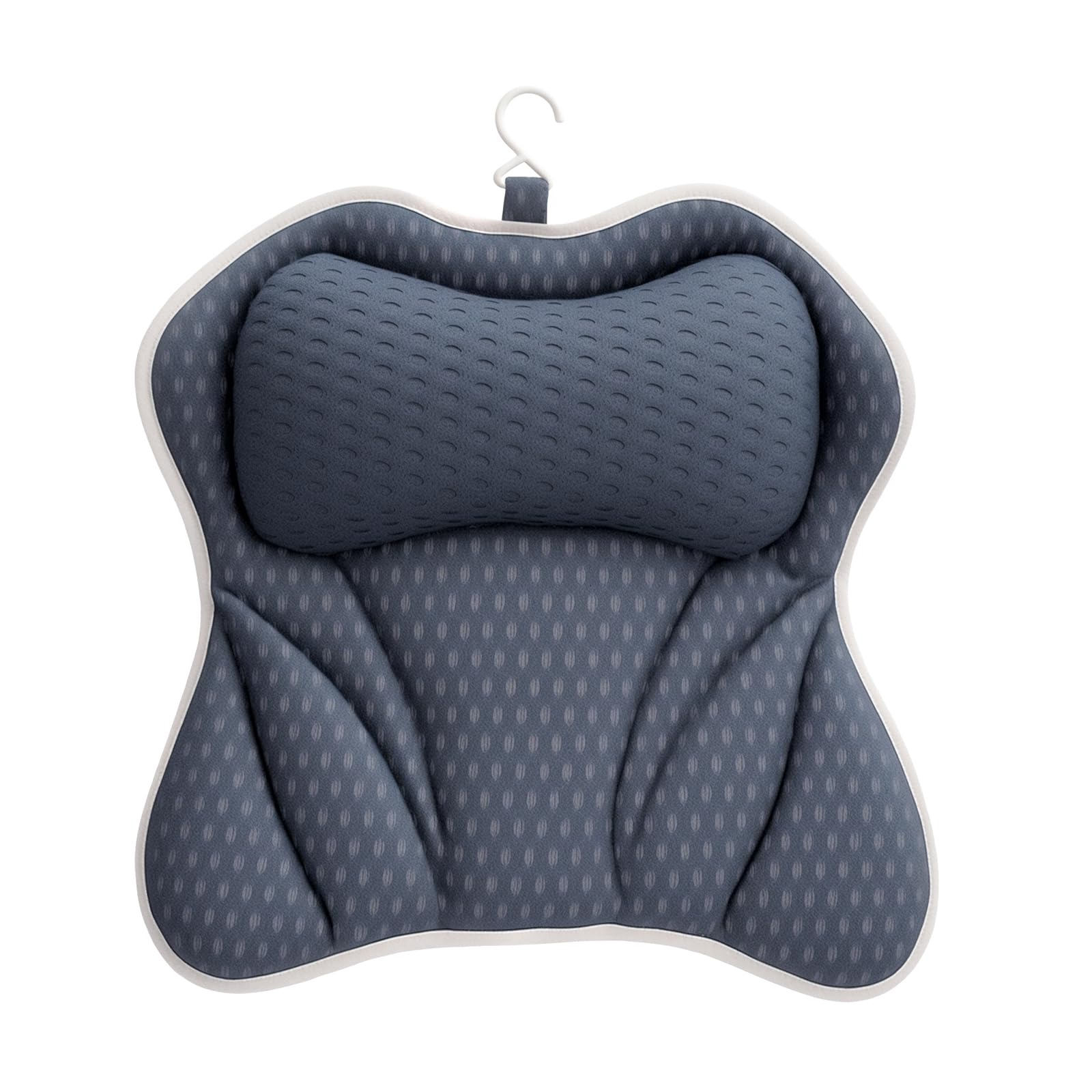 Almohada de Bañera, Cojín de Baño Confortable para Cabeza, Cuello, Espalda y Hombros, 4D Air-Mesh con 6 Ventosas, Accesorio SPA en Casa, Adaptable a Todas Las Bañeras