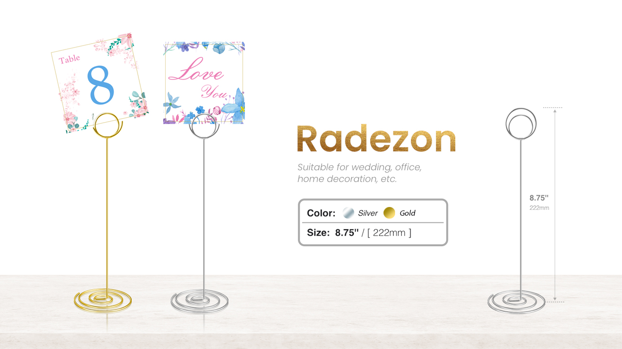 Vimmran Set Of 10 Gold Table Number Holders - 8.75 Inch Tall Heart Clip Stands For Weddings, Photos, Memos 2 thumbnail image