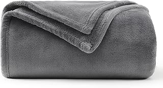 WAVVE Fleece Blanket Sofa Throw Grey 4ft x 5ft - Fluffy Soft Warm Versat...