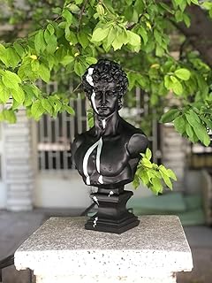 Large David Sculpture Statue, David"Gold Streak", Black Sculpture, Greece Statue, Sculpture Art Decor, Housewarming Gift, Pop Art Sculpture (White)
