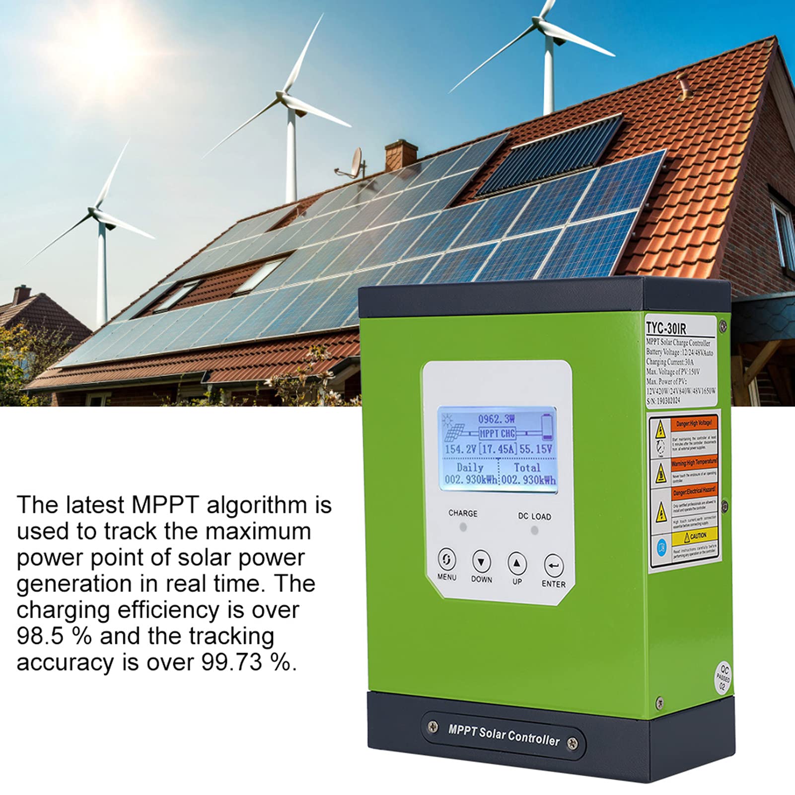 Regolatore solare LCD della tassa di MPPT con il carico automatico di alta efficienza del sensore di temperatura 30A per i sistemi di energia solare