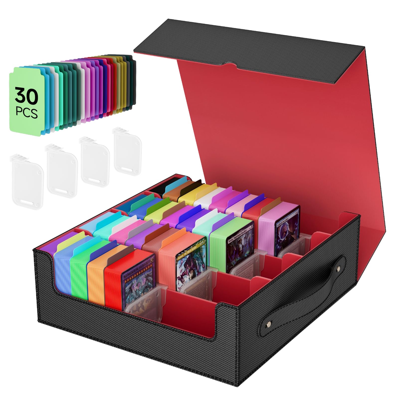 Caja de almacenamiento de tarjetas intercambiables, cajas de mazo MTG, cajas de almacenamiento de tarjetas, cajas de almacenamiento de tarjetas de béisbol, cajas de mazos de comandante, almacenamiento