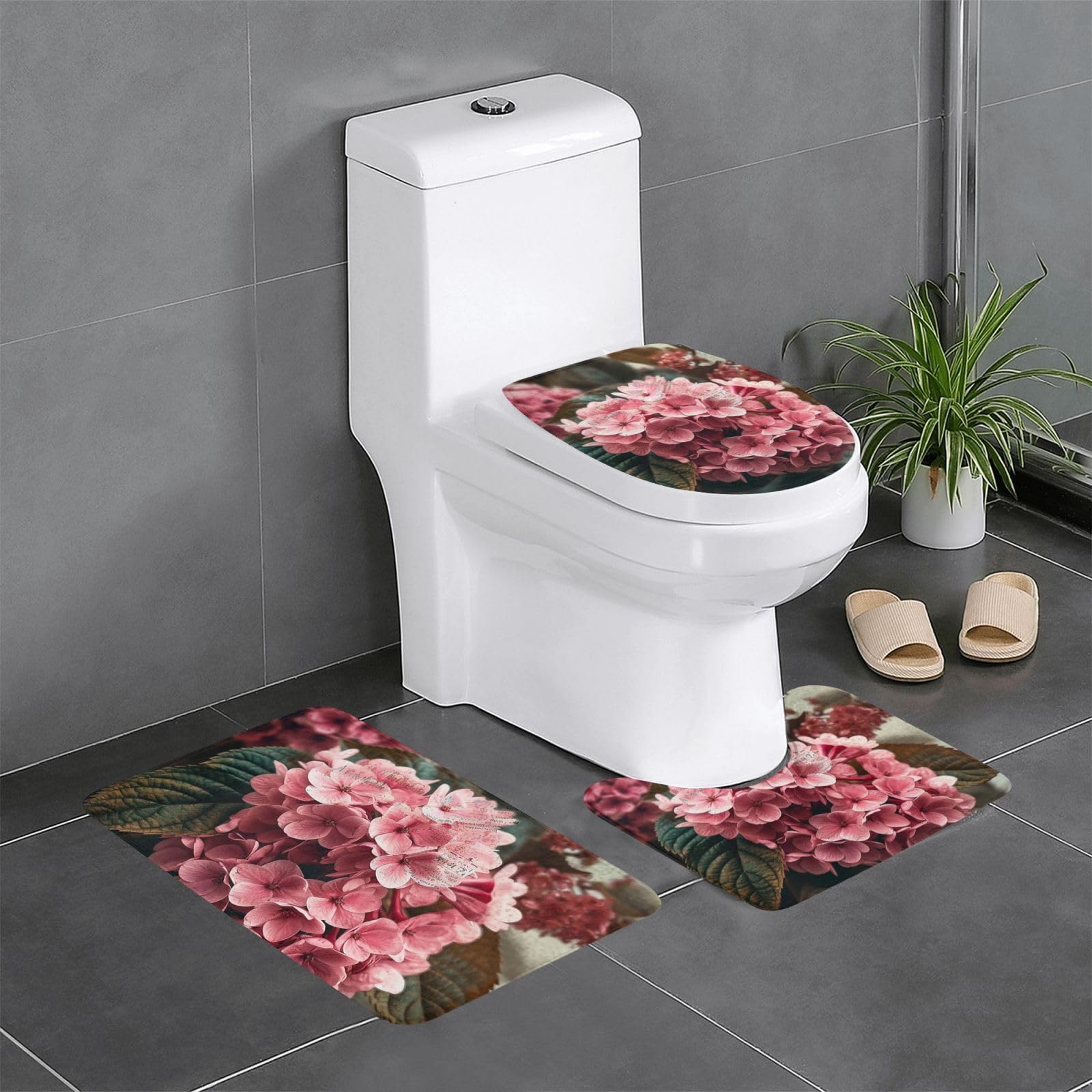 Tapis de bain fleurs absorbant pour éviter les sols glissants et habiller les WC