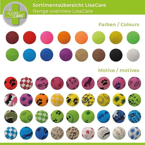 Pflasterverband, Wundpflaster, Kinderpflaster, Tierpflaster, elastisch & ohne Kleber, 2,5cm breit (5er Packung, Gemischt) - 4