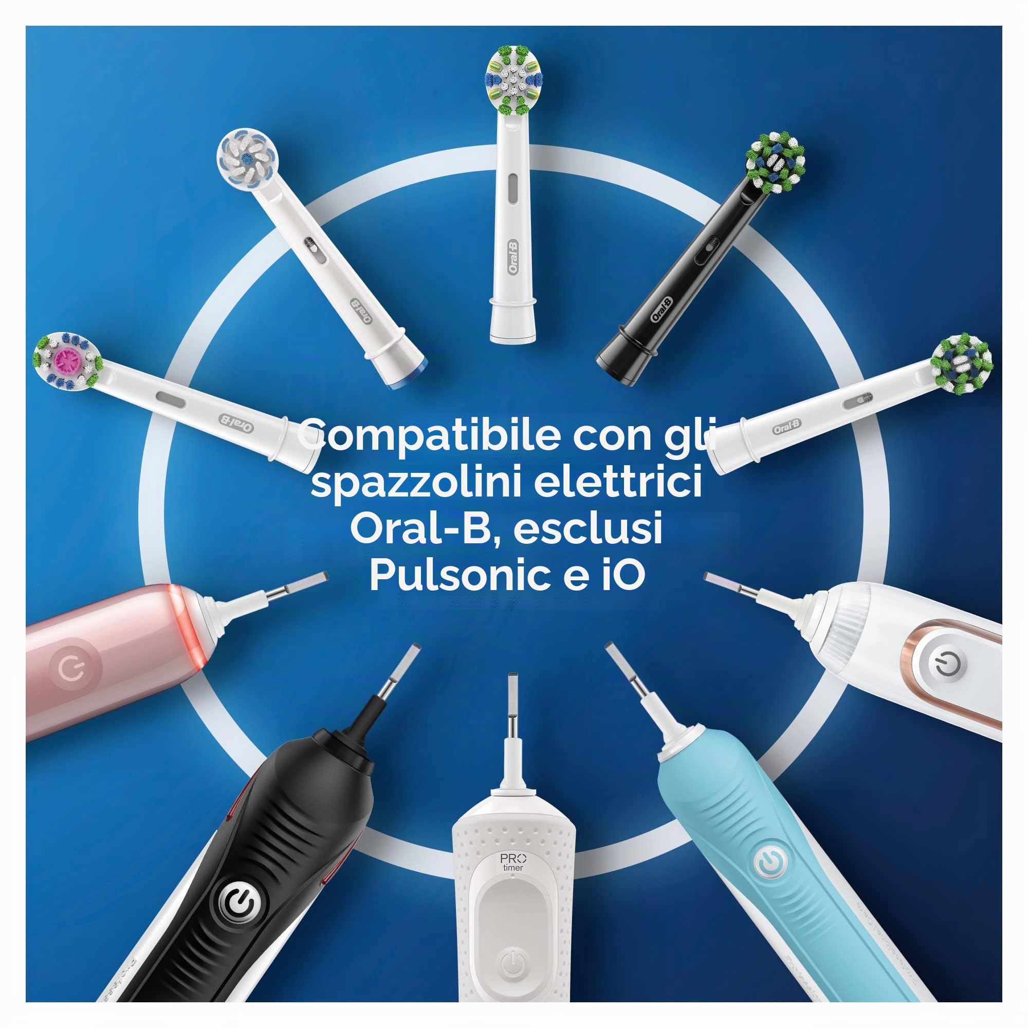 Oral-B Testine Di Ricambio x Spazzolino Elettrico CrossAction Nere Con Tecnologia CleanMaximiser 10 Testine. Confezione Adatta Alla Buca Delle Lettere