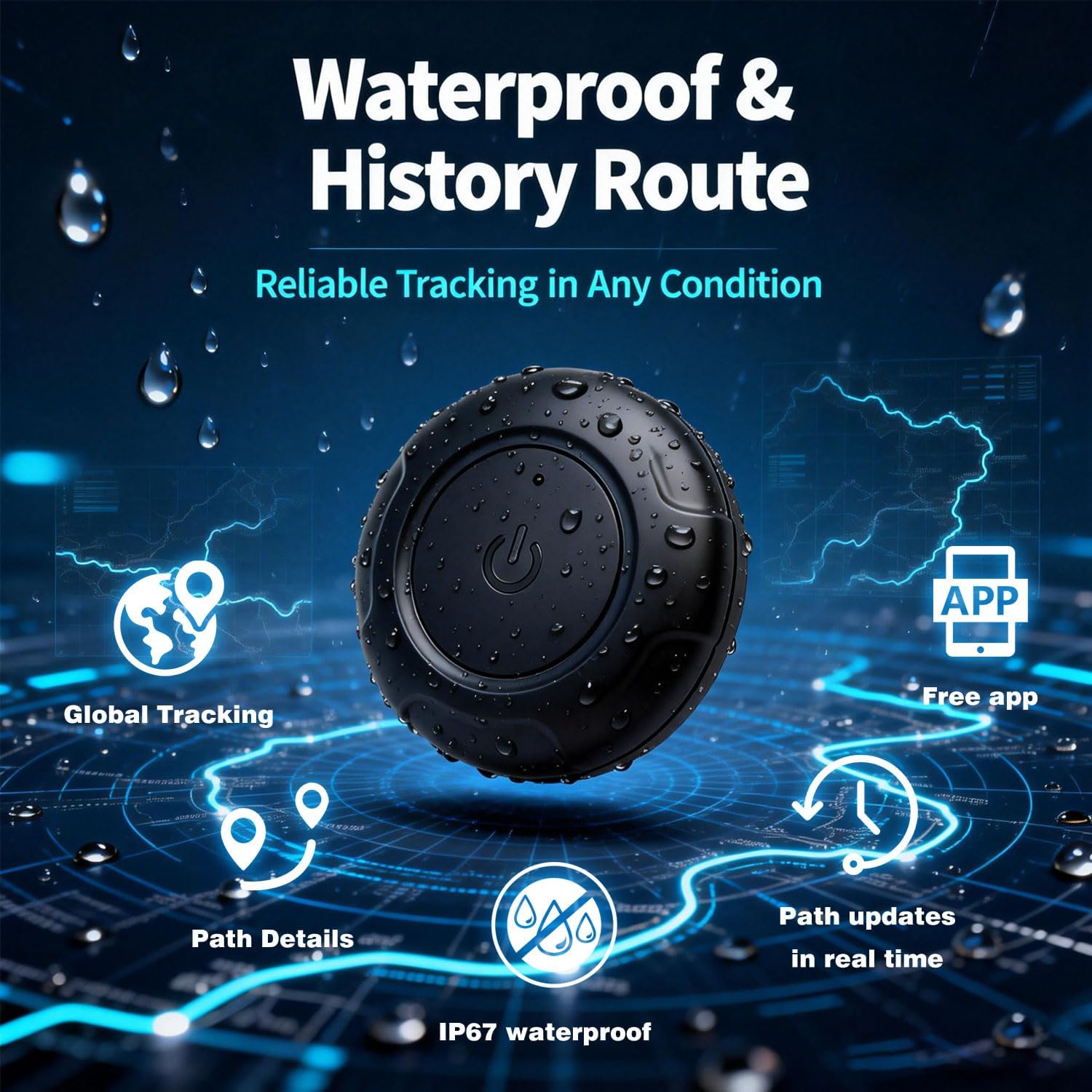 GPS Tracker for Vehicles,Car GPS Tracker Portable Real Time Magnetic GPS Tracking Device, Full Global Coverage Location Tracker for Car,kids,dogs,Trucks/Person. No Subscription Required/No Monthly Fee