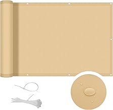 COOL AREA Balcony Screen Polyethylene Waterproof Anti-UV Fence Cover for Balcony Garden, 90 x 200 cm, Sand