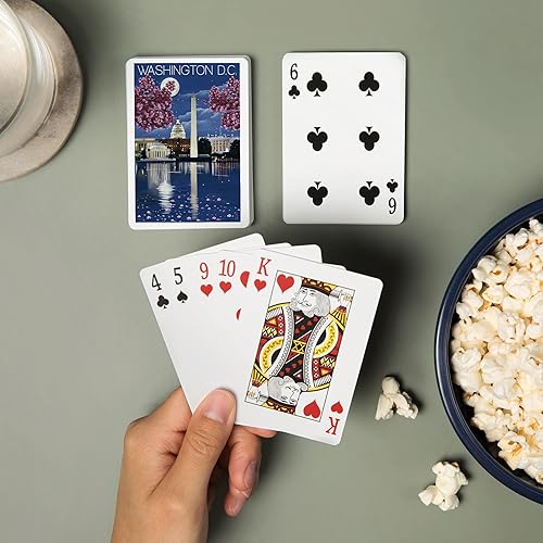 Miniatura 2 de Lantern Press Washington, DC, escena nocturna (52 cartas de juego, baraja de cartas de tamaño póquer con comodines)