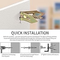 Vista 3 de Juego de 50 anclajes autoperforantes para paneles de yeso con kit de tornillos, anclajes de pared de acero chapado en zinc y tornillos