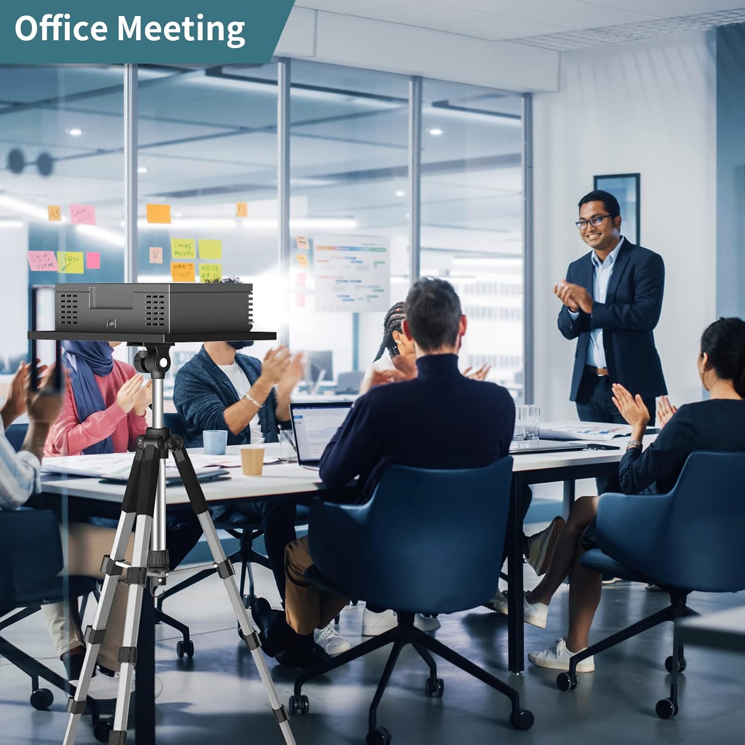 Projector Stand Tripod - Each Leg Height Can Be Adjusted Independently, Adjustable Height from 17.6 to 51.4 Inches