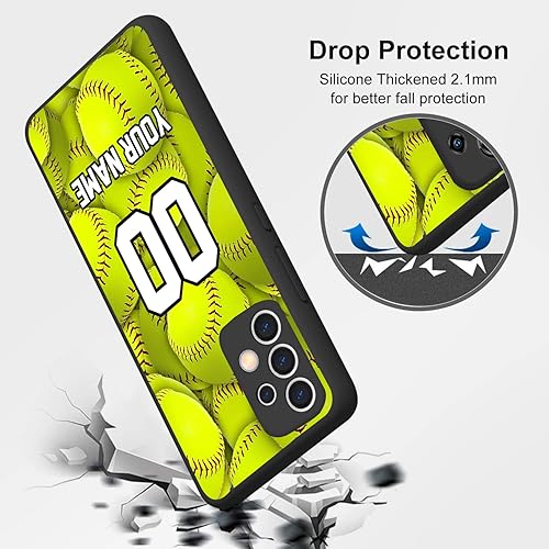 Miniatura 5 de Personalized Baseball Softball vs Name Number US Flag Decor Rubber Cover Phone Case for Samsung Galaxy A53 5GA03SA02SA10EA12A13A32A33A42A51A52A71