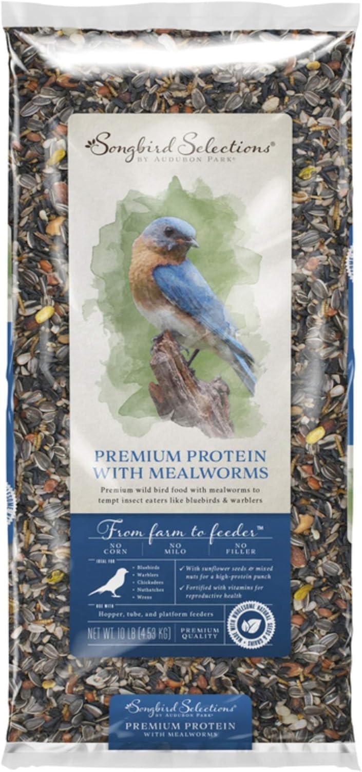 Global Harvest Foods+Songbird+Selections+Chickadee+and+Nuthatch+Wild+Bird+Food+Mealworm+10+lb.+-+Case+of%3a+1%3b