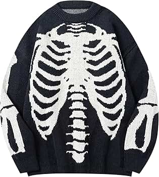 Yimoon Men Sweaters Oversized Graphic Casual Cable Knitted Jumper