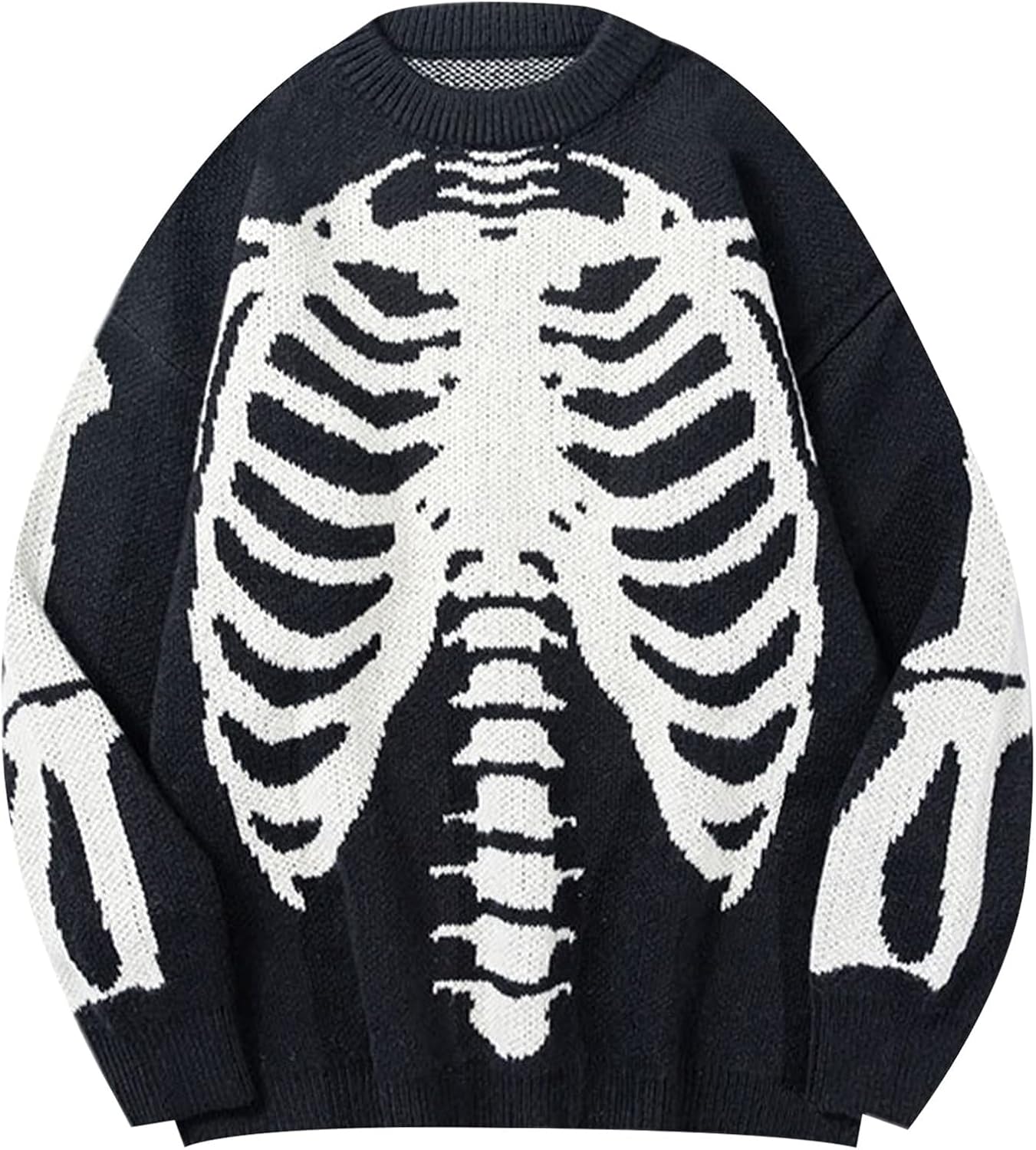 Yimoon Men Oversized Sweater Graphic Cable Knit Jumper Cute Unisex Crewneck Pullover