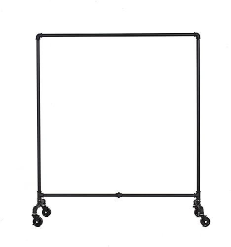 Industrial Pipe Heavy-Duty Rolling Clothing Rack by William Robert's Vintage