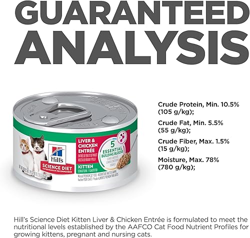 Miniatura 10 de Hill's Science Diet Kitten - Paquete de variedad de alimentos enlatados para gatos, hígado y pollo y salmón salado