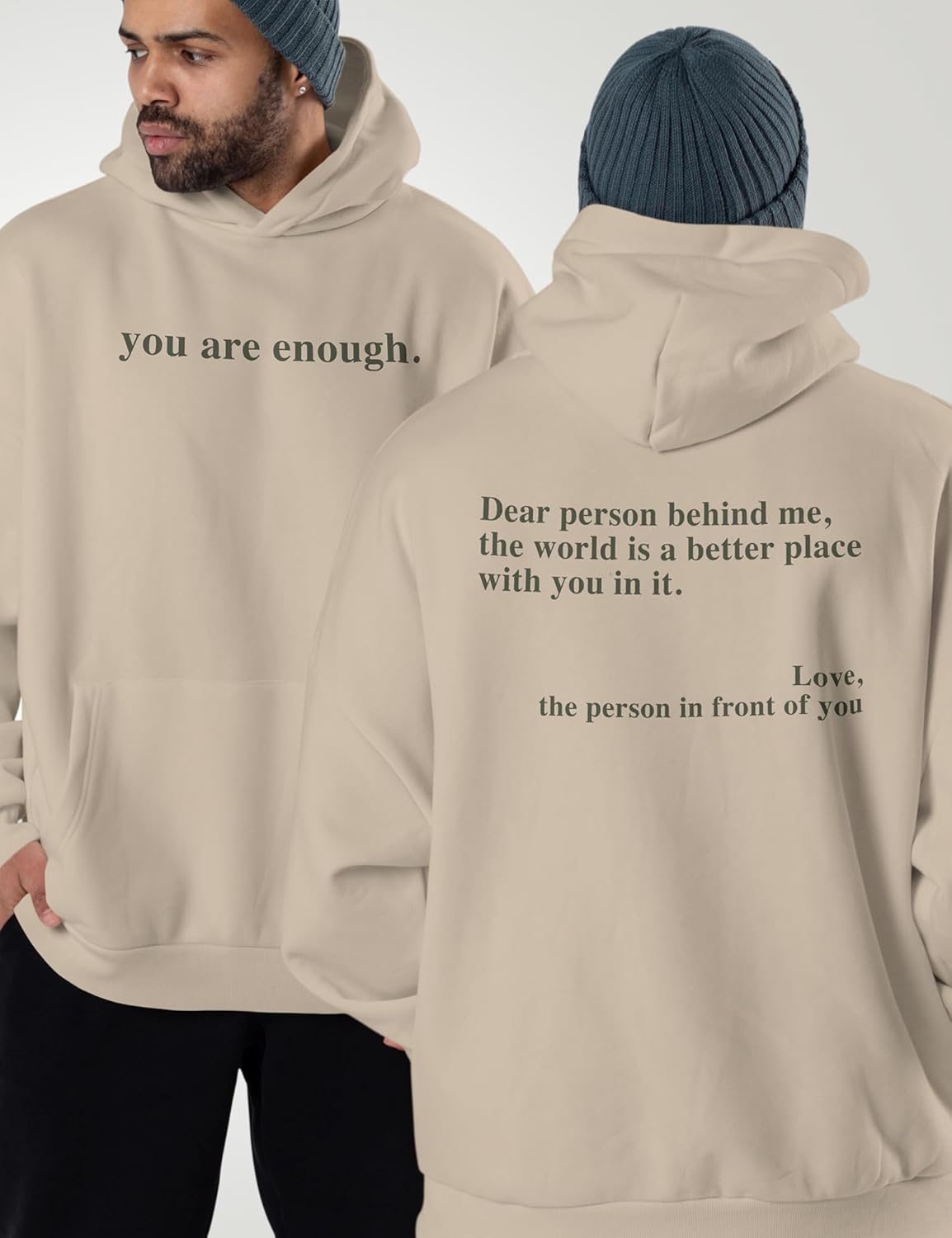 You Are Enough Hoodie - Inspirational Mental Health Dear Person Behind Me Hoodie - Dear Person Behind Me Shirt - You Are Enough Sweatshirt - Dear Person Behind Me Sweatshirt Multi - Image 2