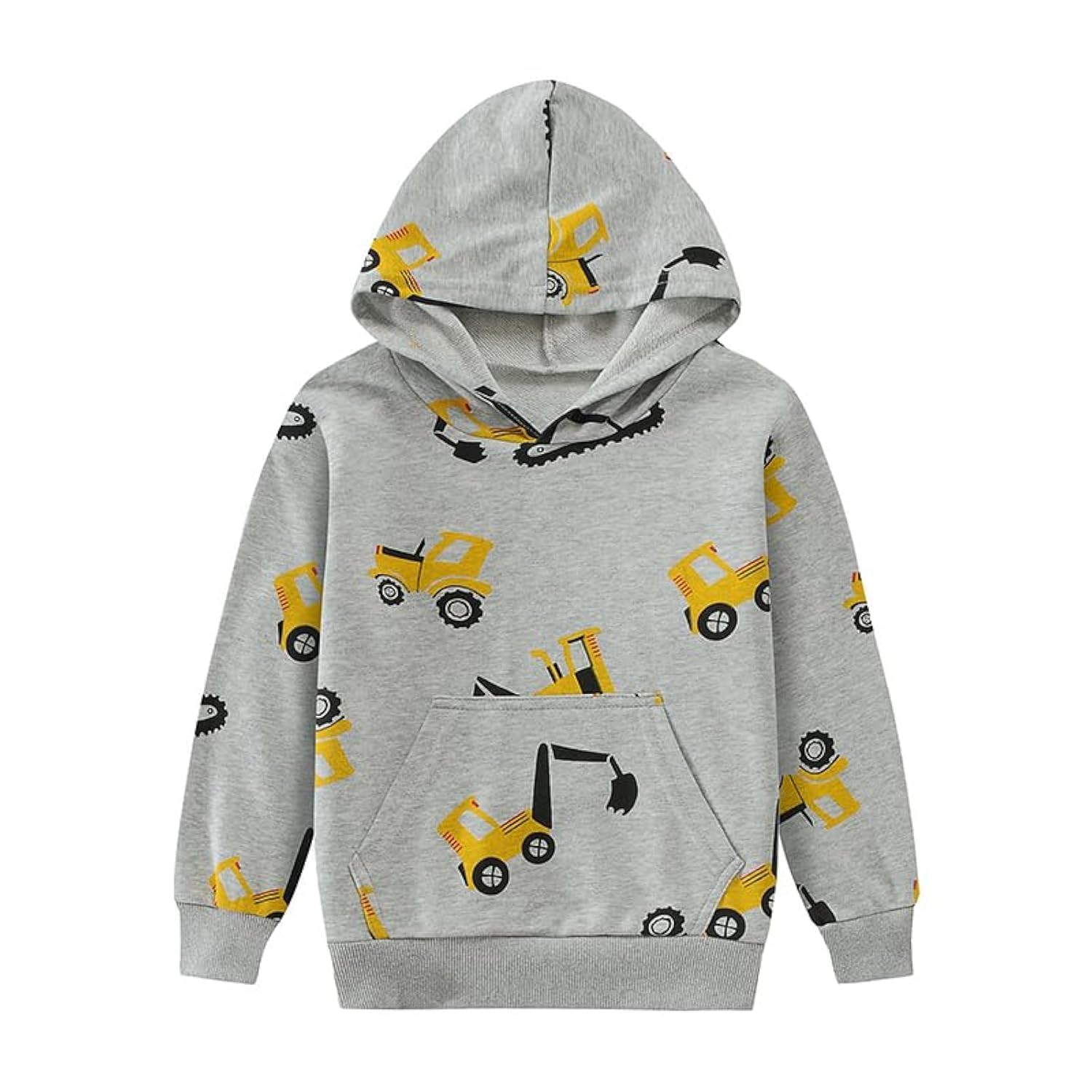 Tkria Baby Boys Hoodies for Kids Sweatshirt Excavator Pullover with Pocket Toddler Hooded Shirts Truck Warm Sweater Size 2-7T