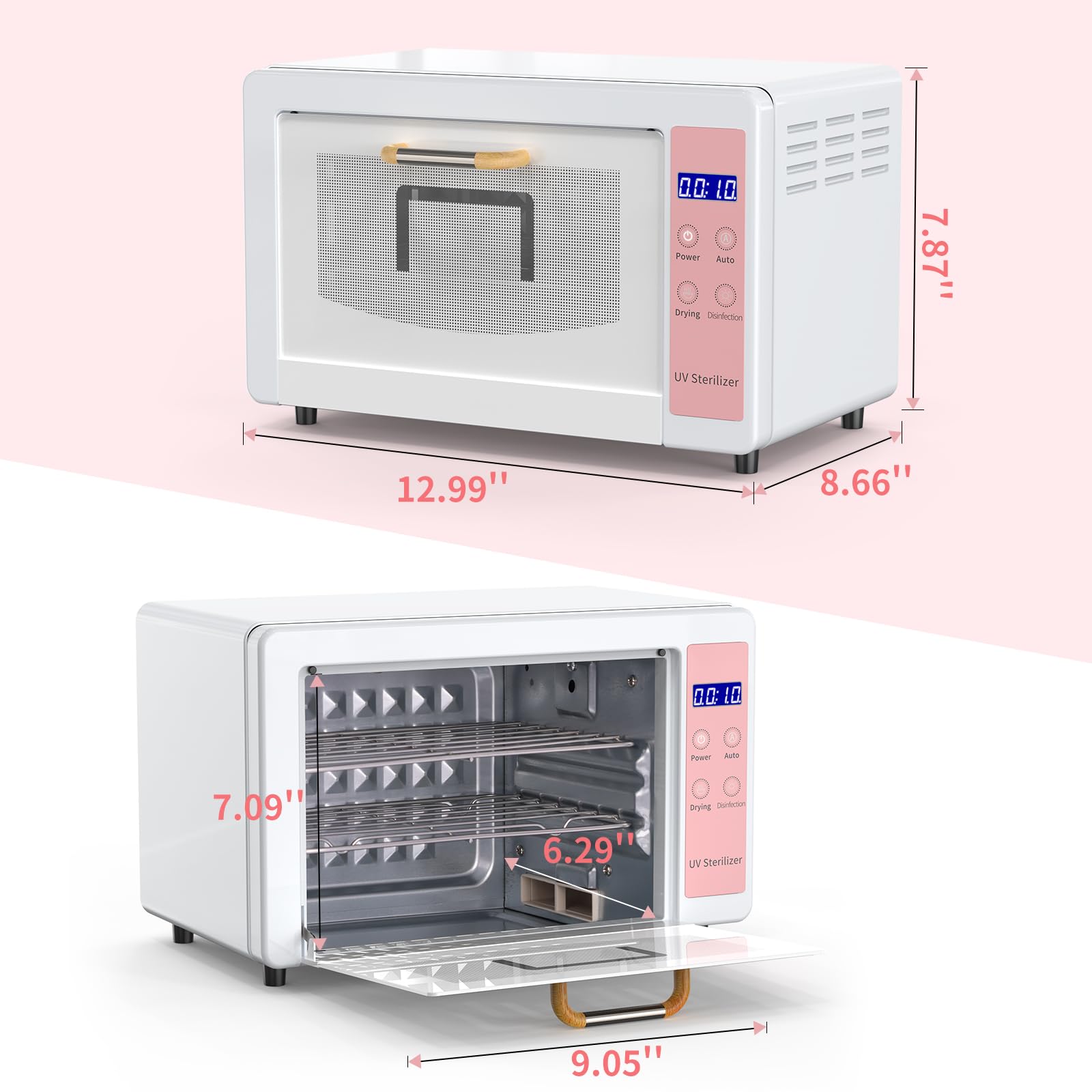 Stérilisateur d'esthéticienne, stérilisateur d'outils à ongles 10l, stérilisateur d'ongles UV multifonctionnel, armoire de nettoyage de grande capacité pour la maison, Salon de beauté et Spa