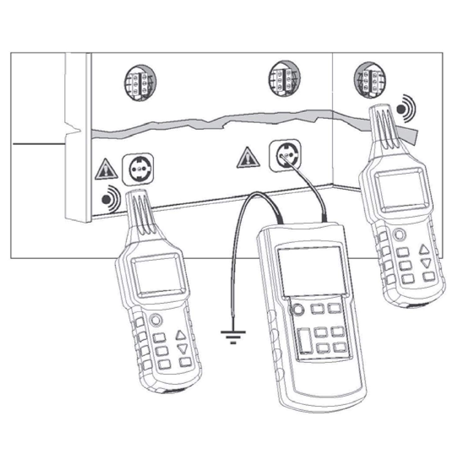 KPS-CC840 Localizador de Cables - Detector de Cortocircuitos y Roturas de Cables, Tuberías y Conductos Hasta 2.5m de Profundidad - CAT III 300V