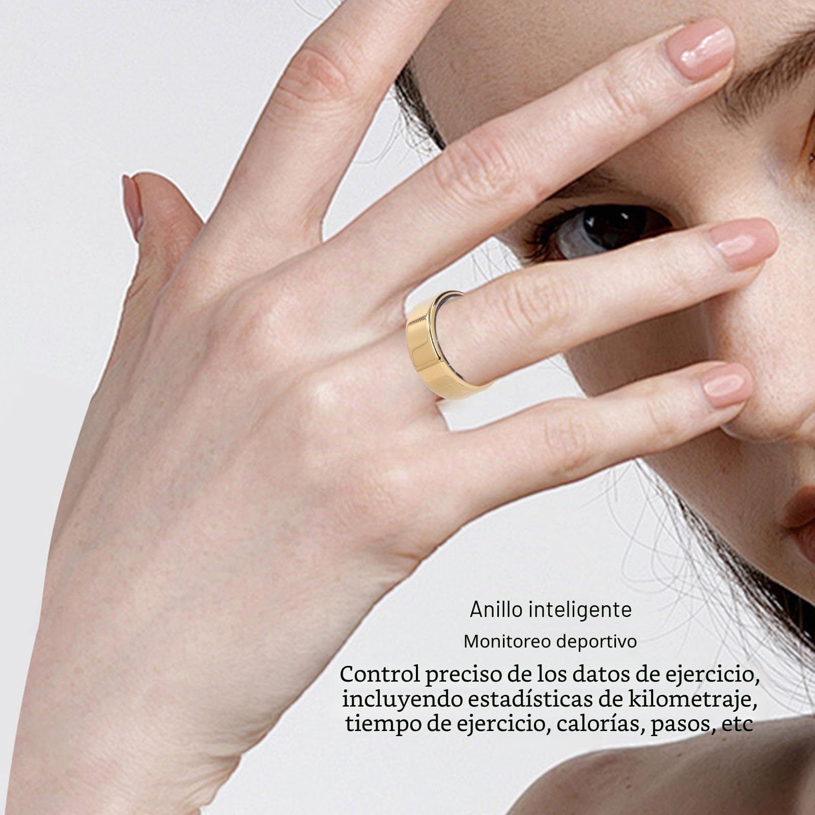 ciciglow Anillo Inteligente para Salud con Seguimiento de Actividad Física, Contador de Pasos Impermeable IP68 para Hombre y Mujer, Monitor de Sueño y Calorías, Pulsera Deportiva A