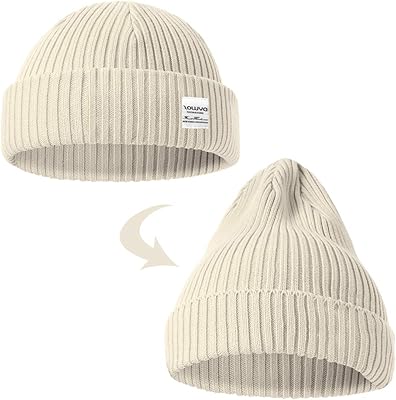 Hommes Ribbed Beanie Manchette Knit Chapeaux Ski Cap Crâne