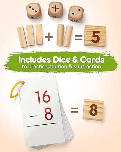 Miniatura 3 de SYNARRY Tableros de clavijas de madera para contar – Manipulativos de matemáticas Montessori para actividades de aprendizaje de jardín de infantes,