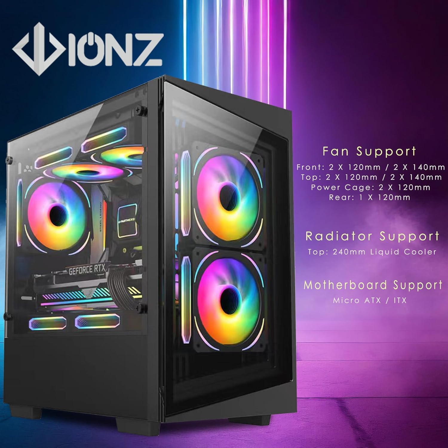 ionz Gaming PC - AMD Ryzen 5 5500, RTX 3050 6GB Graphics