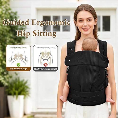 Miniatura 5 de Portabebés recién nacido a niño pequeño, mochila ergonómica ajustable multifuncional con soporte lumbar, uso en todas las estaciones para mamás y