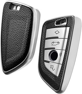 OATSBASF Car Key Case Suitable for BMW, Key Case Cover for BMW X1 X2 X3 X4 X5 X6 1 Series 2 5 Series 7 Series Accessories (P-Black)