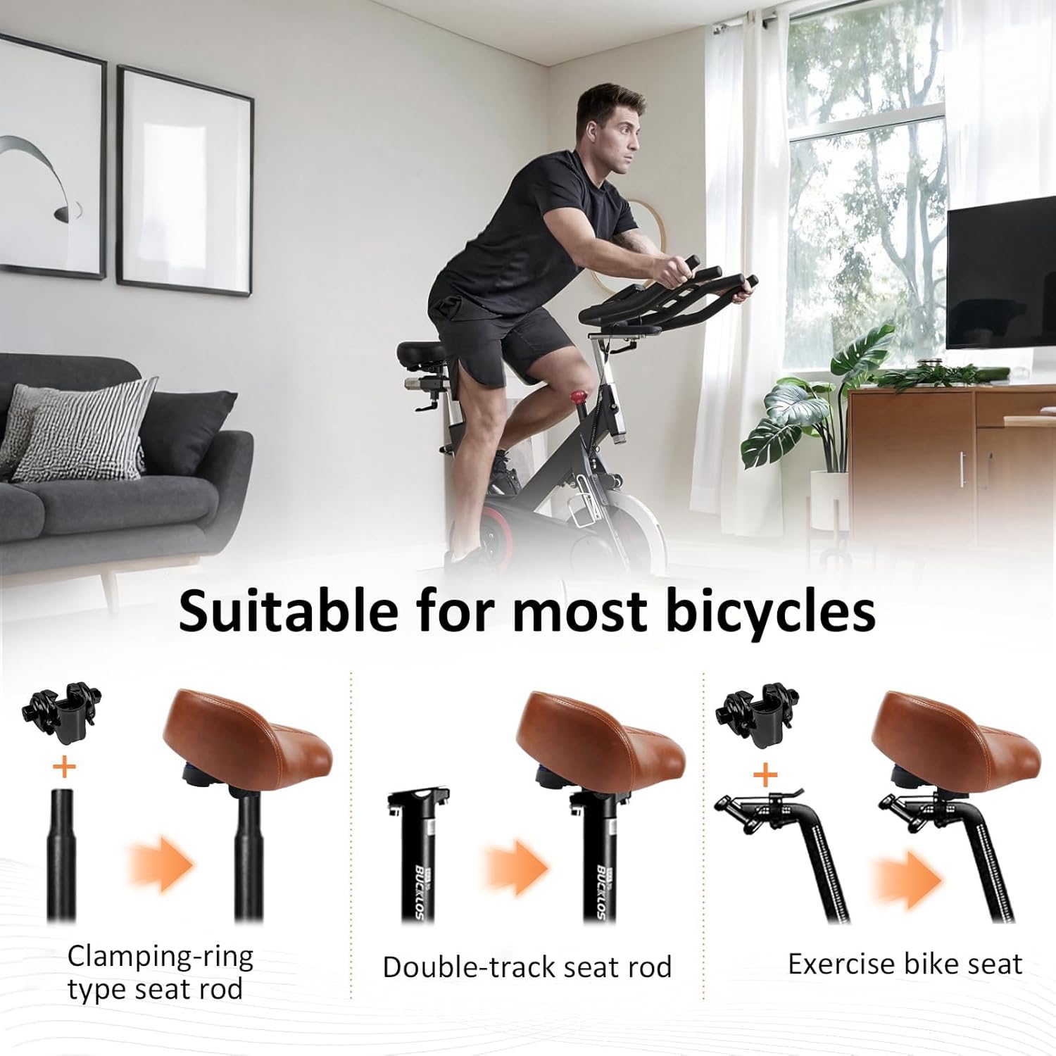 Wide Breathable Seat Cover for Bicycles Exercise Comfort Oversized Design Oversized Comfortable Saddles